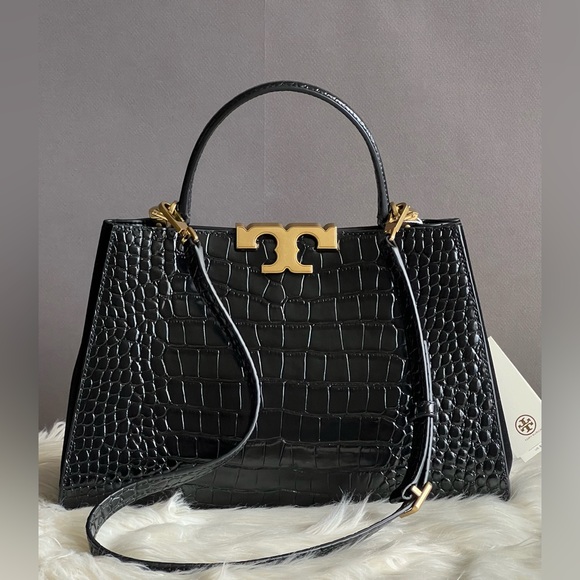 153271 - Tory Burch Eleanor Croc Embossed Satchel - Picture 5 of 13